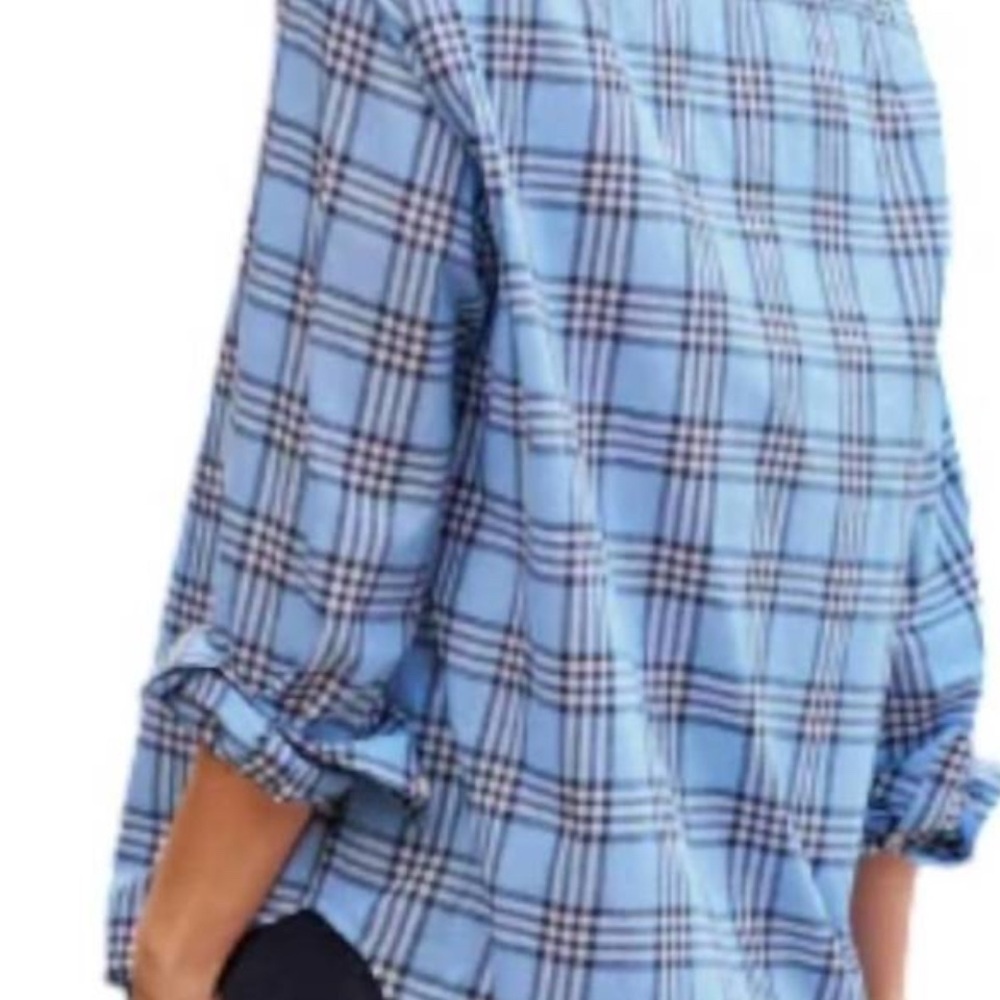 Frank &Eileen Blue Plaid Button-Up Cotton Shirt size XL Eileen style Relaxed